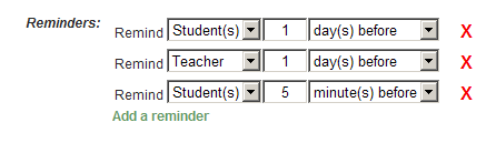 Studio Calendar - Lesson Reminders