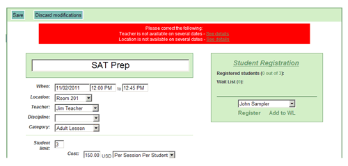 Studio Calendar - Scheduling Conflicts Prevention